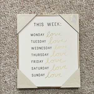 Gold Weekly Love Wall Decor